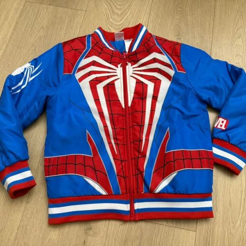 Marvel Little Boys Graphic Print Lightweight Varsity Bomber Jacket